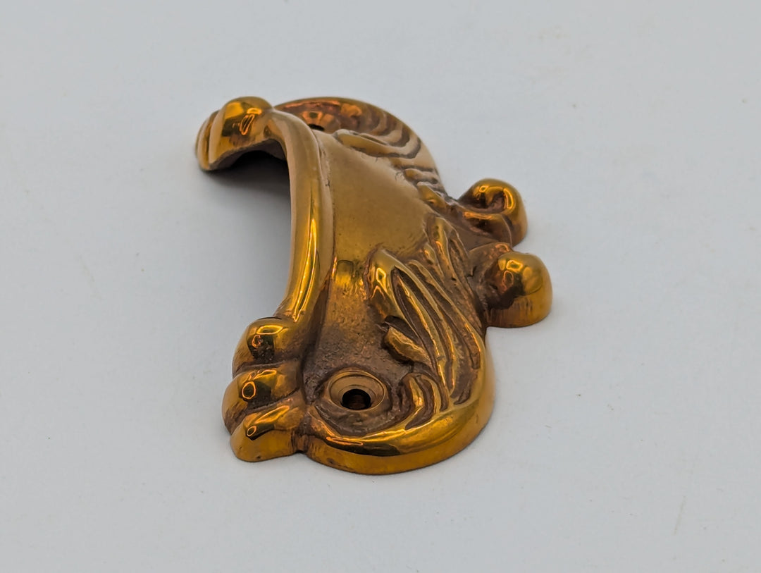 ##Antique Hardware## Mid 20th Century Victorian 4" Copper Plated Cast Iron Bin Drawer Pull (Polished Brass Finish)