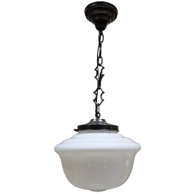 Classic Schoolhouse Glass Standard Chain Light (Several Finishes Available)