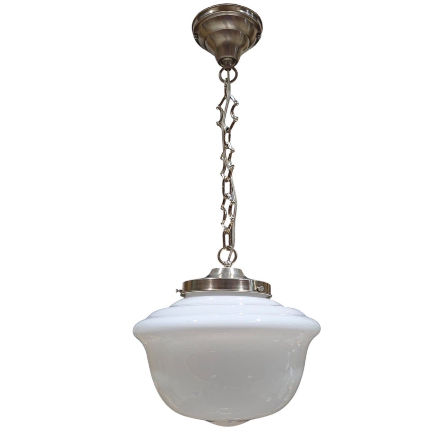 Classic Schoolhouse Glass Standard Chain Light (Several Finishes Available)