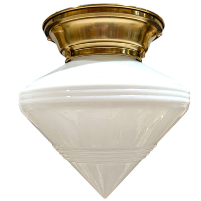 Small Art Deco Flush Light (Several Finishes Available)