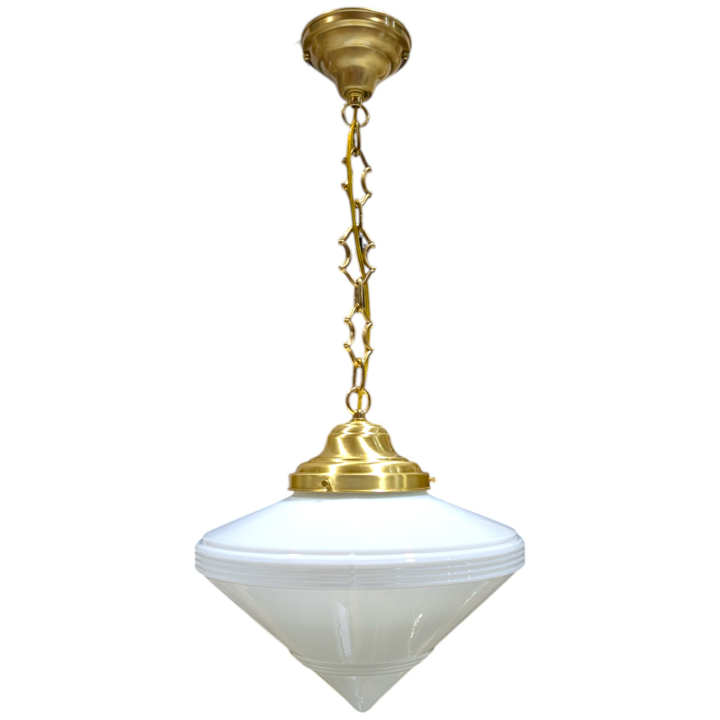 Large Art Deco Glass Fancy Chain Light (Several Finishes Available)