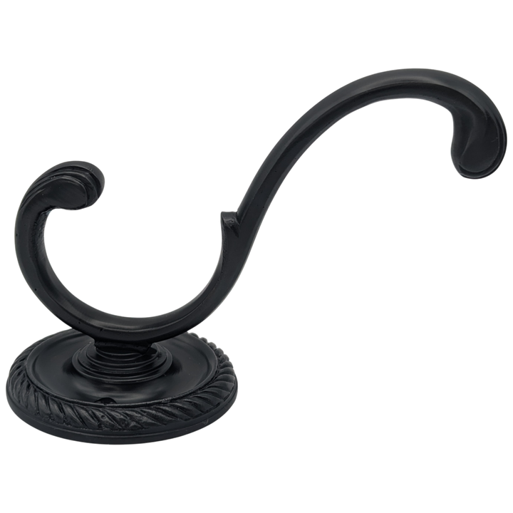 Solid Brass Georgian Roped Coat Hook (Black Bronze Finish)