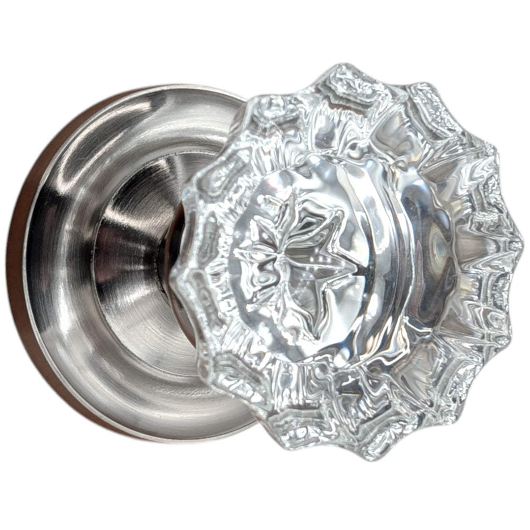 Magnifique® Classic Door Set with Crystal Fluted Knobs (Several Finishes Available)
