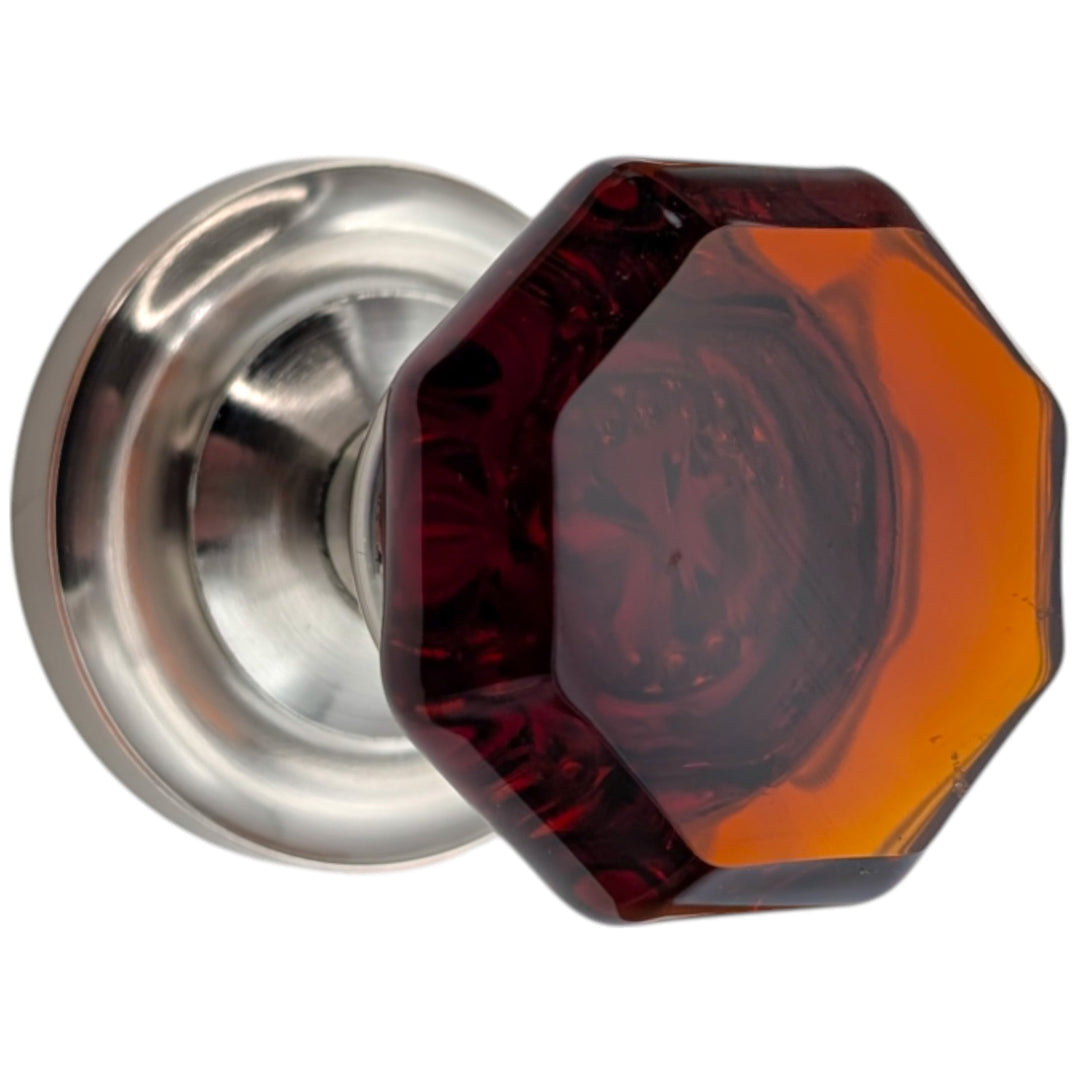 Magnifique® Classic Door Set with Amber Glass Knobs (Several Finishes Available)