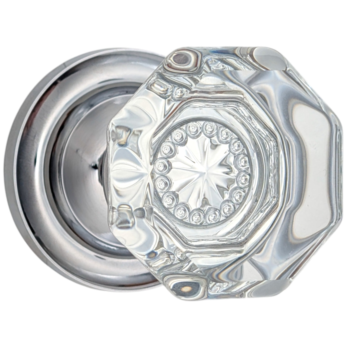 ##Antique Hardware## Magnifique™ Classic Door Set with Crystal Octagon Knobs (Several Finishes Available)