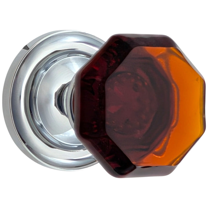 Magnifique® Classic Door Set with Amber Glass Knobs (Several Finishes Available)