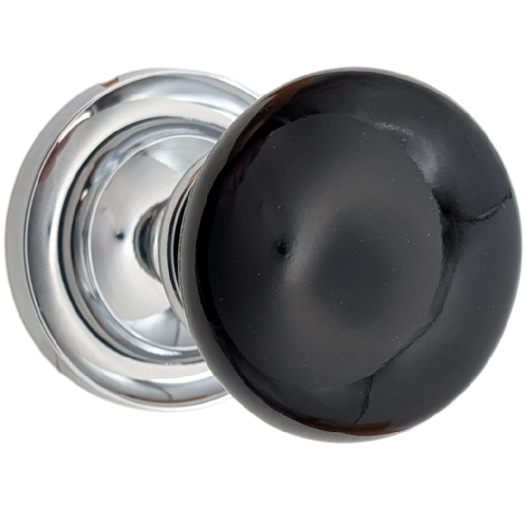 Magnifique® Classic Door Set with Black Porcelain Knobs (Several Finishes Available)