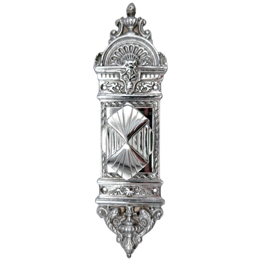 L'Enfant Backplate Door Set with Art Deco Fanfare Knob (Several Finishes Available)