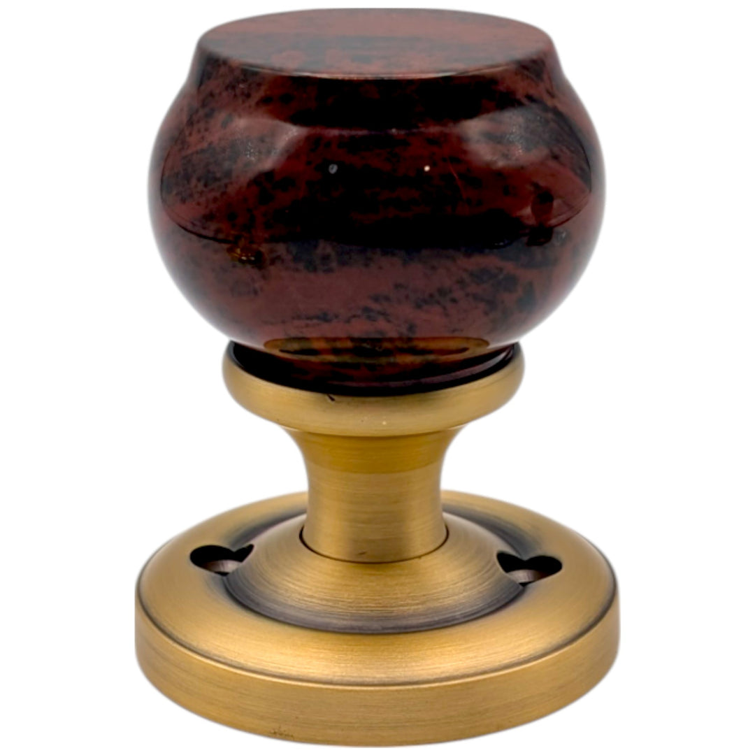 ##Antique Hardware## Magnifique™ Classic Door Set with Mahogany Obsidian Knobs (Several Finishes Available)