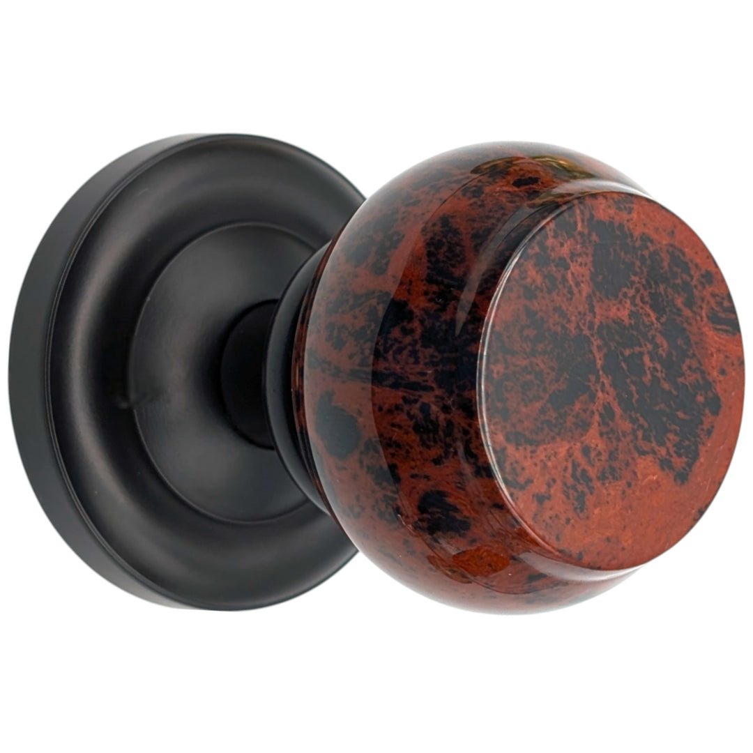 ##Antique Hardware## Magnifique™ Classic Door Set with Mahogany Obsidian Knobs (Several Finishes Available)