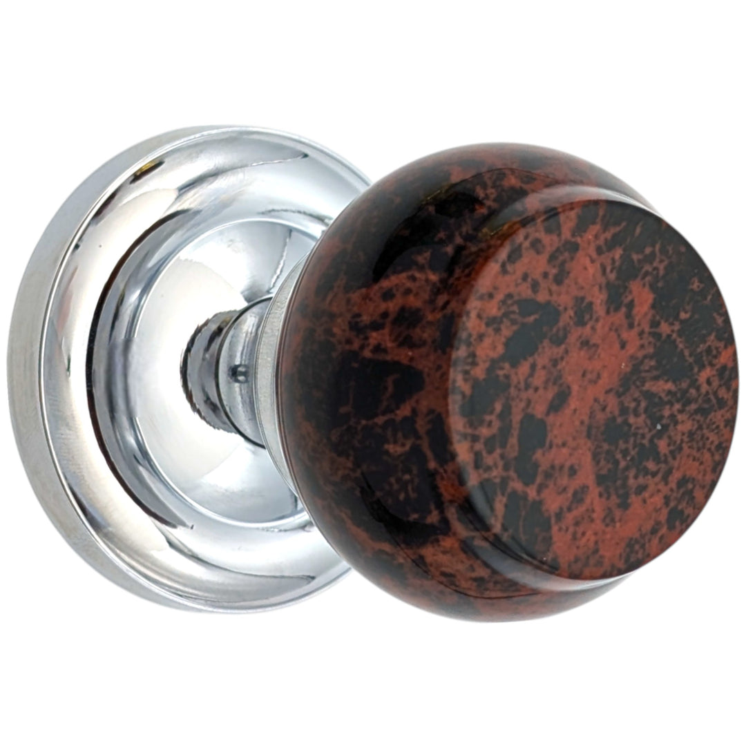 ##Antique Hardware## Magnifique™ Classic Door Set with Mahogany Obsidian Knobs (Several Finishes Available)