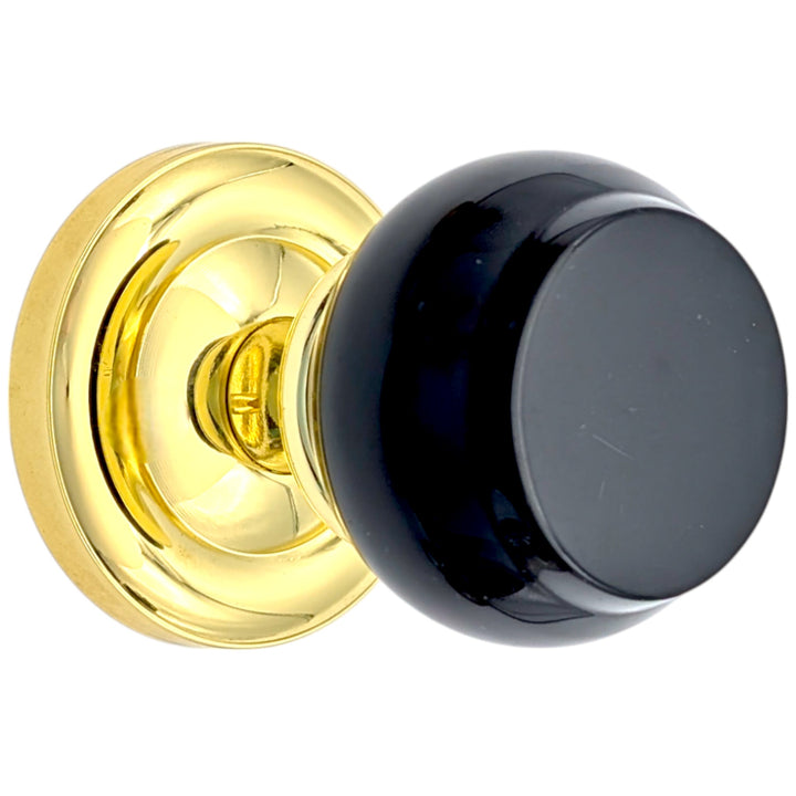 Magnifique™ Classic Door Set with Black Obsidian Knobs (Several Finishes Available)