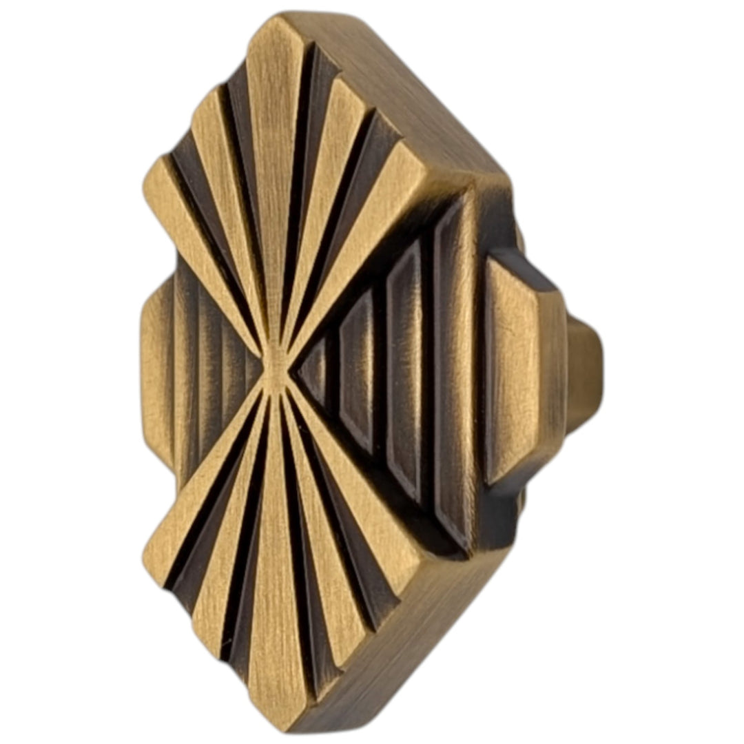 1 1/2 inch Moderne Deco Cabinet Knob (Several Finishes Available)