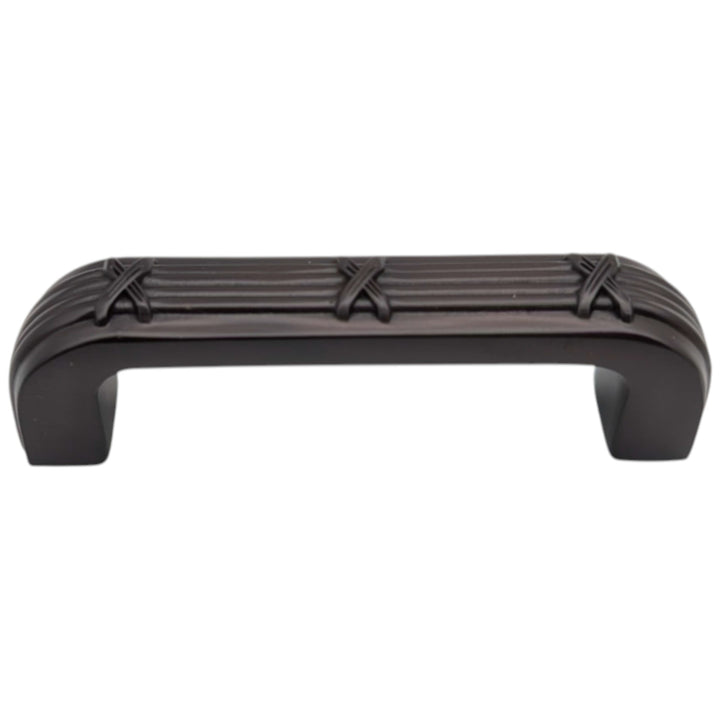 3 1/2 inch Overall (3 inch C-C) Ribbon & Reed Trellis Cabinet Pull (Several Finishes Available)