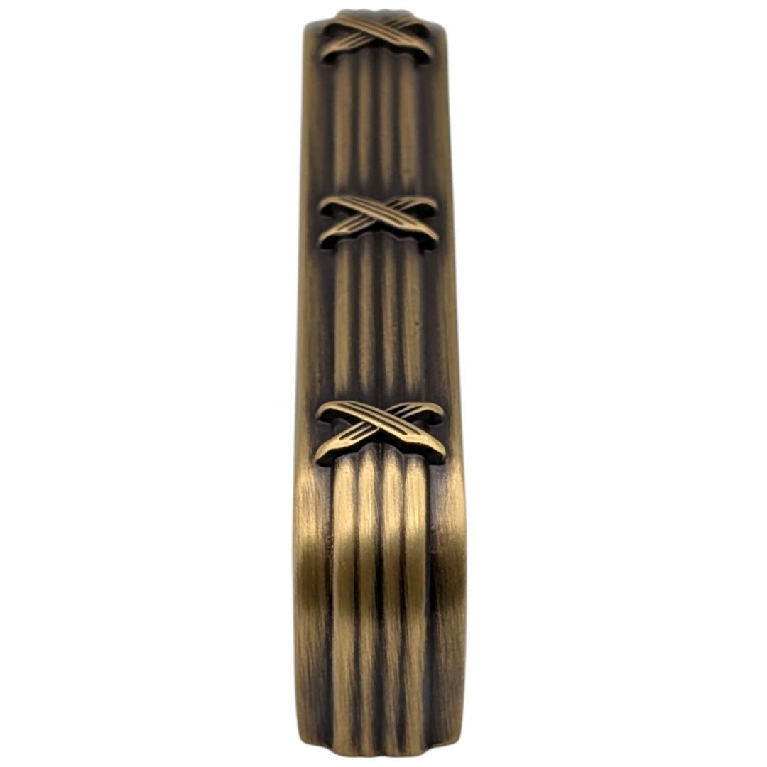 3 1/2 inch Overall (3 inch C-C) Ribbon & Reed Trellis Cabinet Pull (Several Finishes Available)