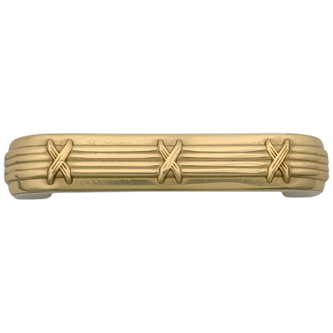 3 1/2 inch Overall (3 inch C-C) Ribbon & Reed Trellis Cabinet Pull (Several Finishes Available)