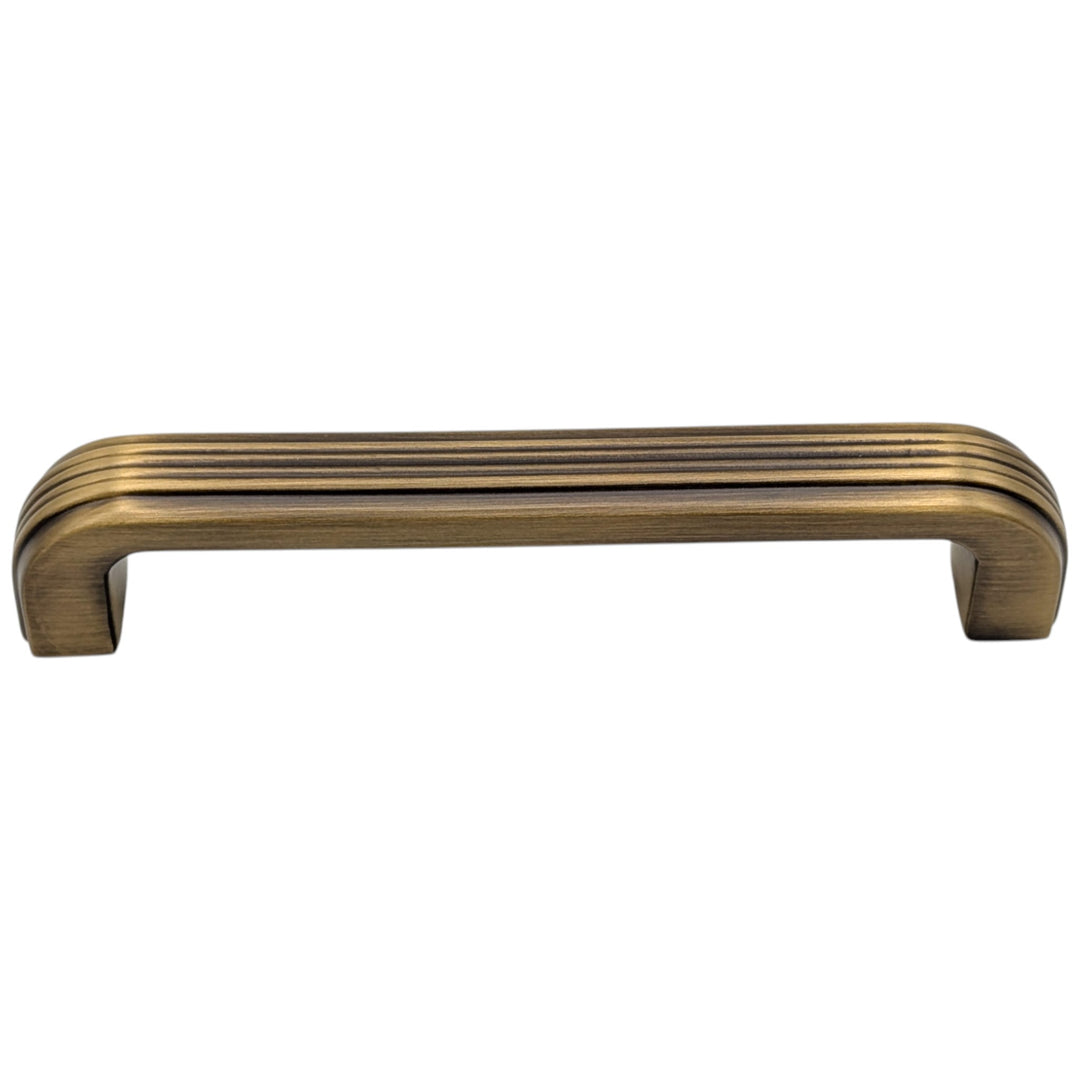 5 inch Overall (4.5 inch C-C) Moderne Deco Cabinet Pull (Several Finishes Available)