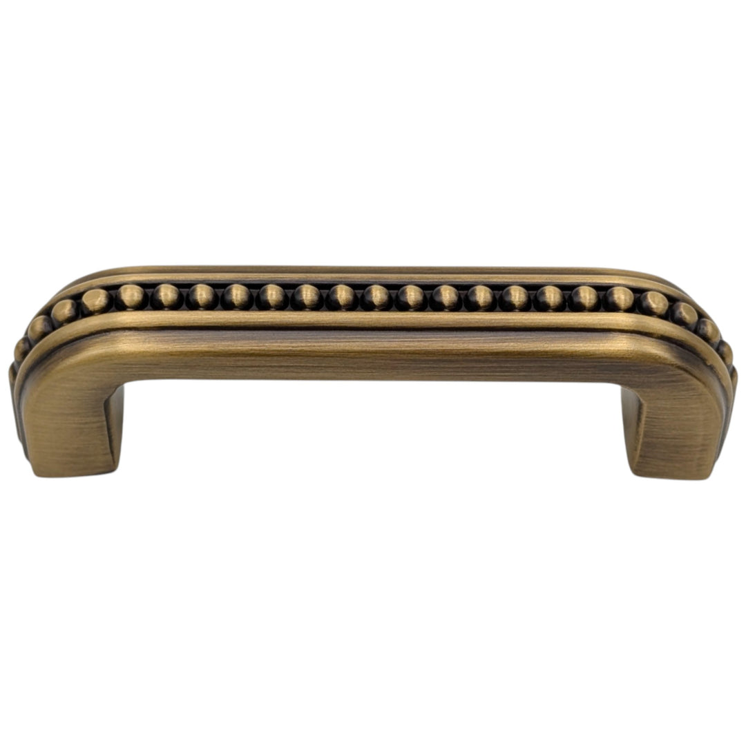 3 1/2 inch Overall (3 inch C-C) Beaded Signature Cabinet Pull (Several Finishes Available)