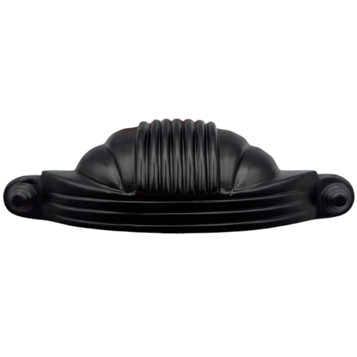 5 Inch Overall (4 Inch c-c) Moderne Deco Cup Pull (Several Finishes Available)