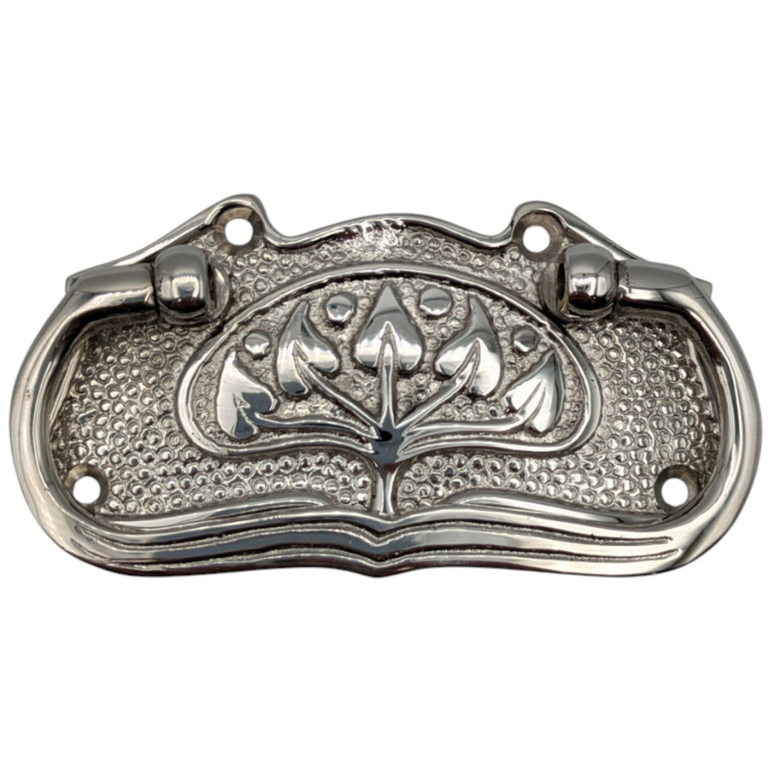 ##Antique Hardware## 3 3/4 Inch Tree of Life Leaf Pattern Solid Brass Drawer Pull