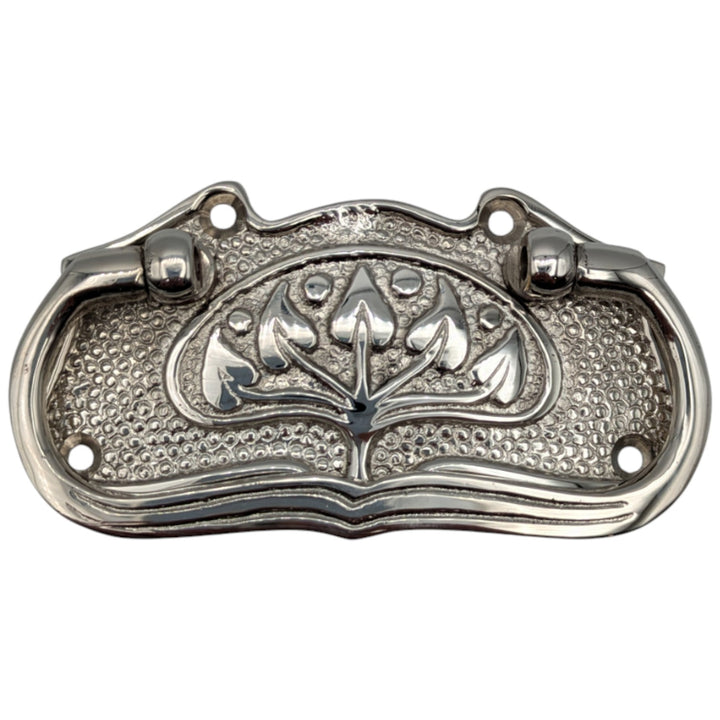 ##Antique Hardware## 3 3/4 Inch Tree of Life Leaf Pattern Solid Brass Drawer Pull