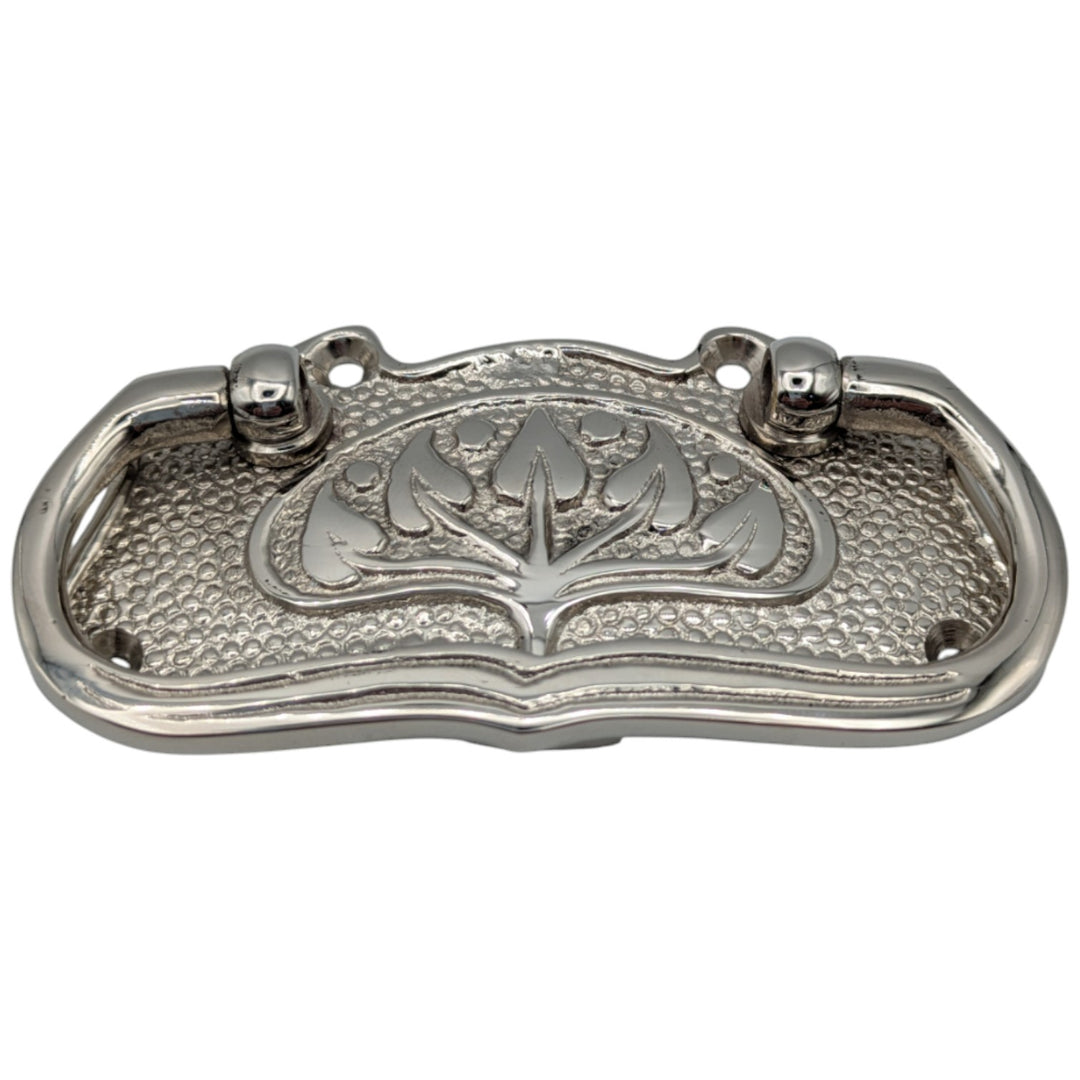 ##Antique Hardware## 3 3/4 Inch Tree of Life Leaf Pattern Solid Brass Drawer Pull