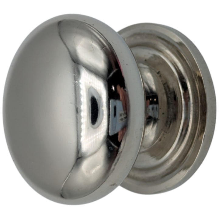 1 1/2 Inch Solid Brass Round Button Knob (Polished Nickel)