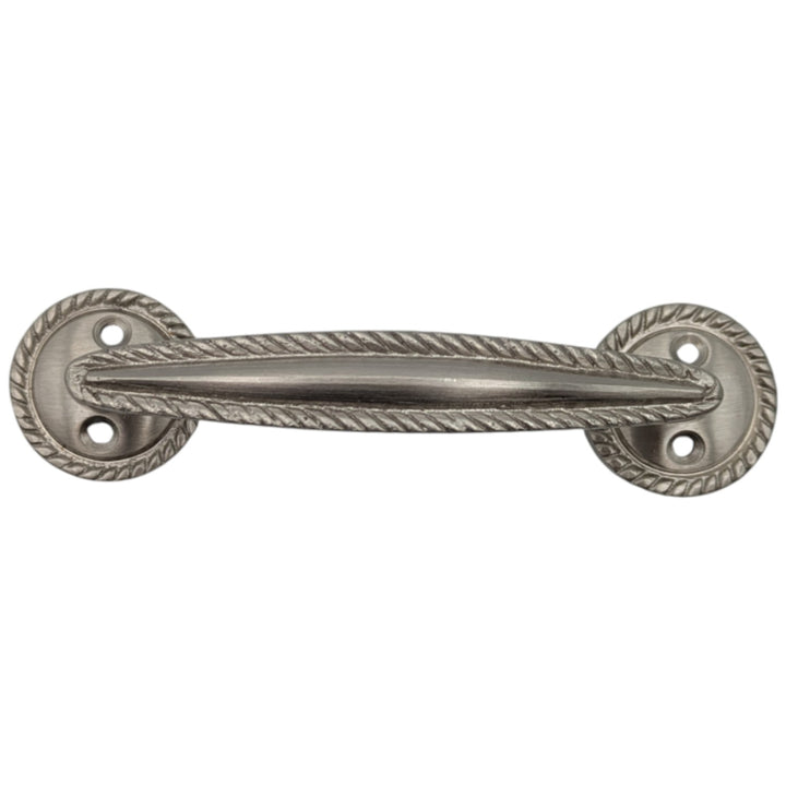5 Inch Overall (3.75 c-c) Georgian Rope Style Solid Brass Pull (Brushed Nickel)