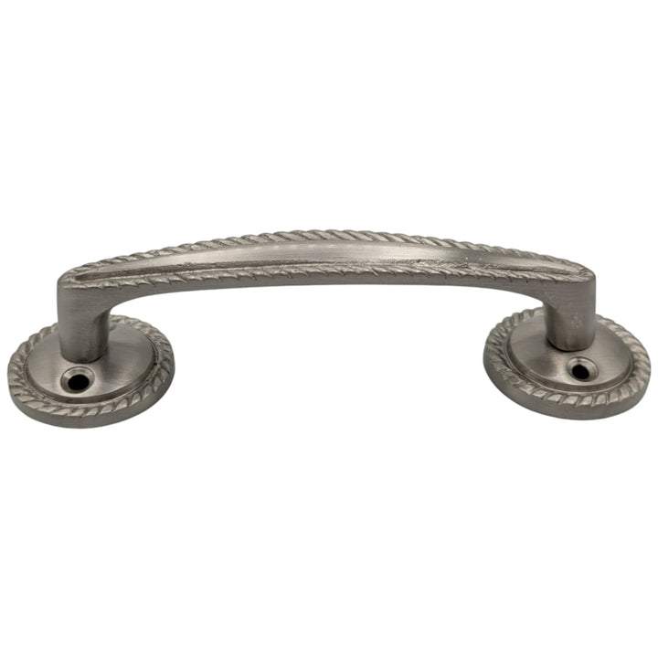 5 Inch Overall (3.75 c-c) Georgian Rope Style Solid Brass Pull (Brushed Nickel)