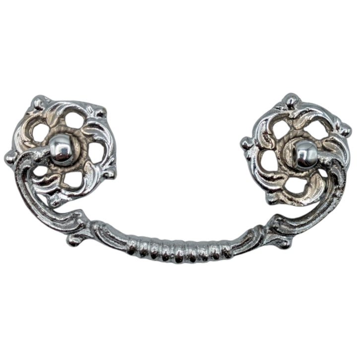 4 1/2 Inch Beaded Victorian Roped Pull with Leaf Mount