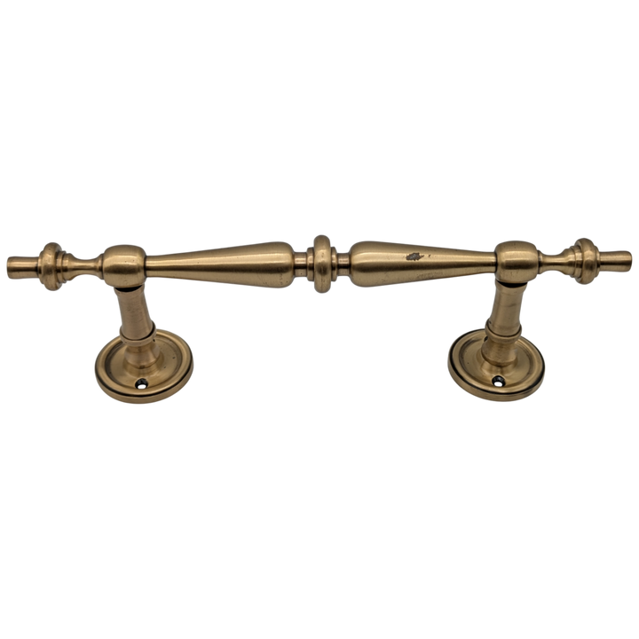 9 1/2 Inch Overall (6 Inch C-C) Solid Brass Plain Style Handle (Antique Brass Finish)