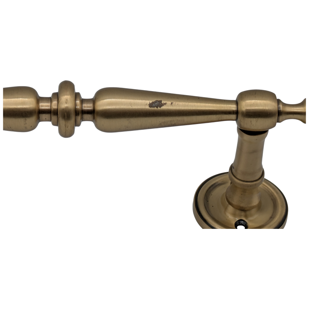 9 1/2 Inch Overall (6 Inch C-C) Solid Brass Plain Style Handle (Antique Brass Finish)