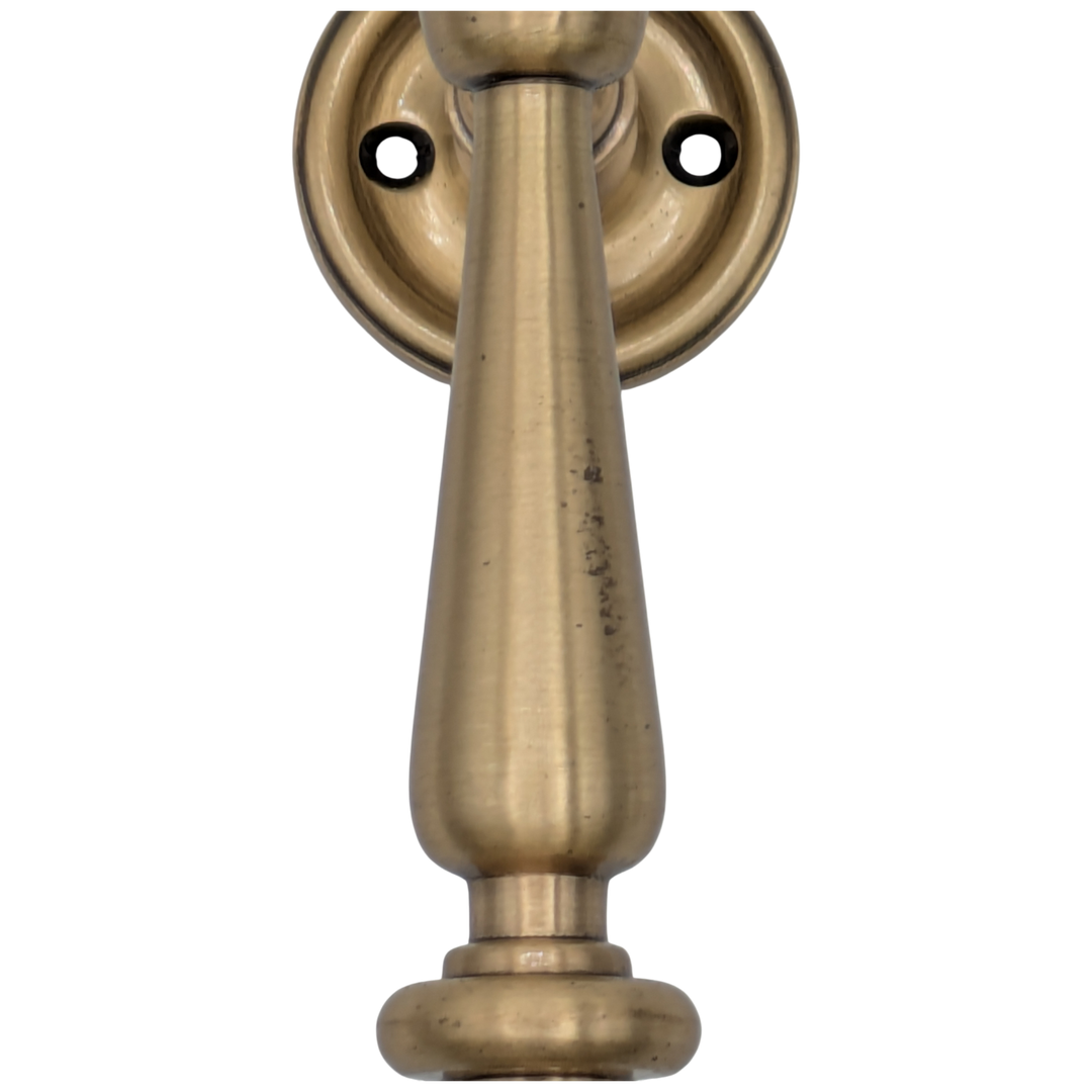 9 1/2 Inch Overall (6 Inch C-C) Solid Brass Plain Style Handle (Antique Brass Finish)