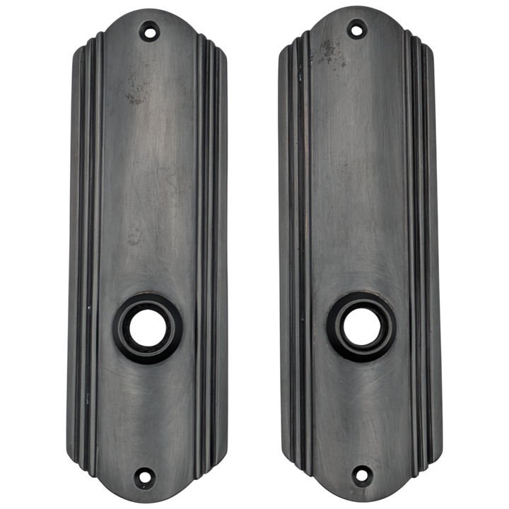 Art Deco Long Solid Brass Door Backplate (Black Bronze Finish)