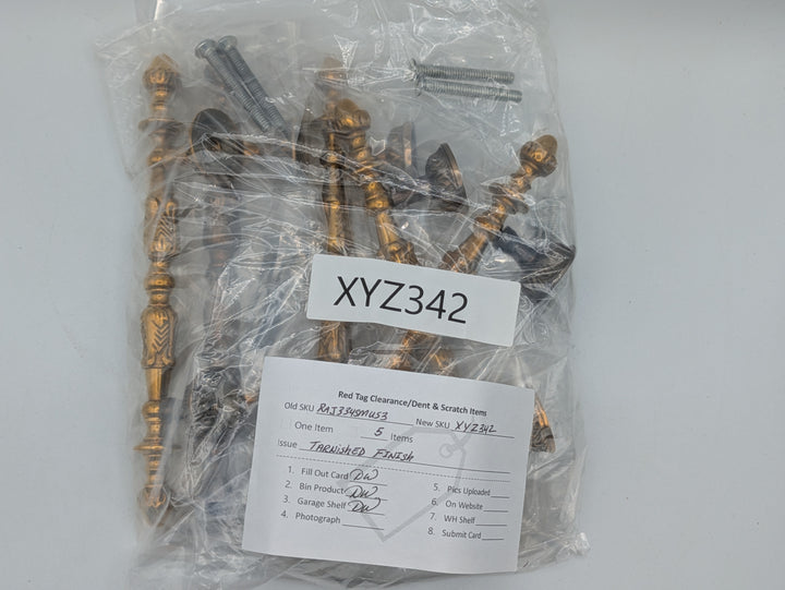 8 Inch (4 1/2 Inch C-C) Solid Brass French Empire Door Pull