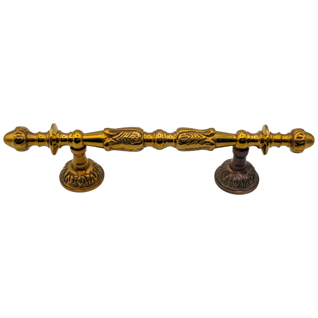 8 Inch (4 1/2 Inch C-C) Solid Brass French Empire Door Pull