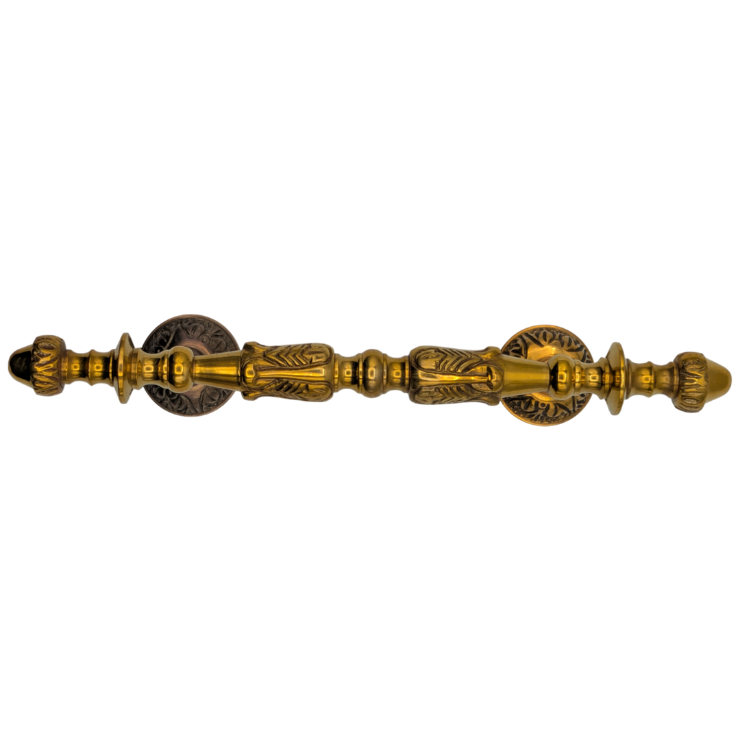 8 Inch (4 1/2 Inch C-C) Solid Brass French Empire Door Pull