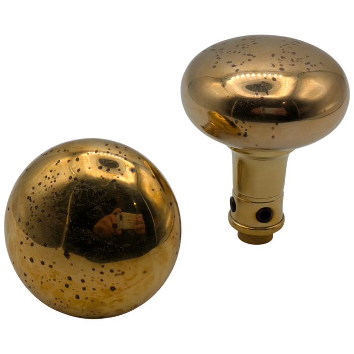 Open Box Sale Item Round Solid Brass Spare Door Knob Set (Polished Brass Available)