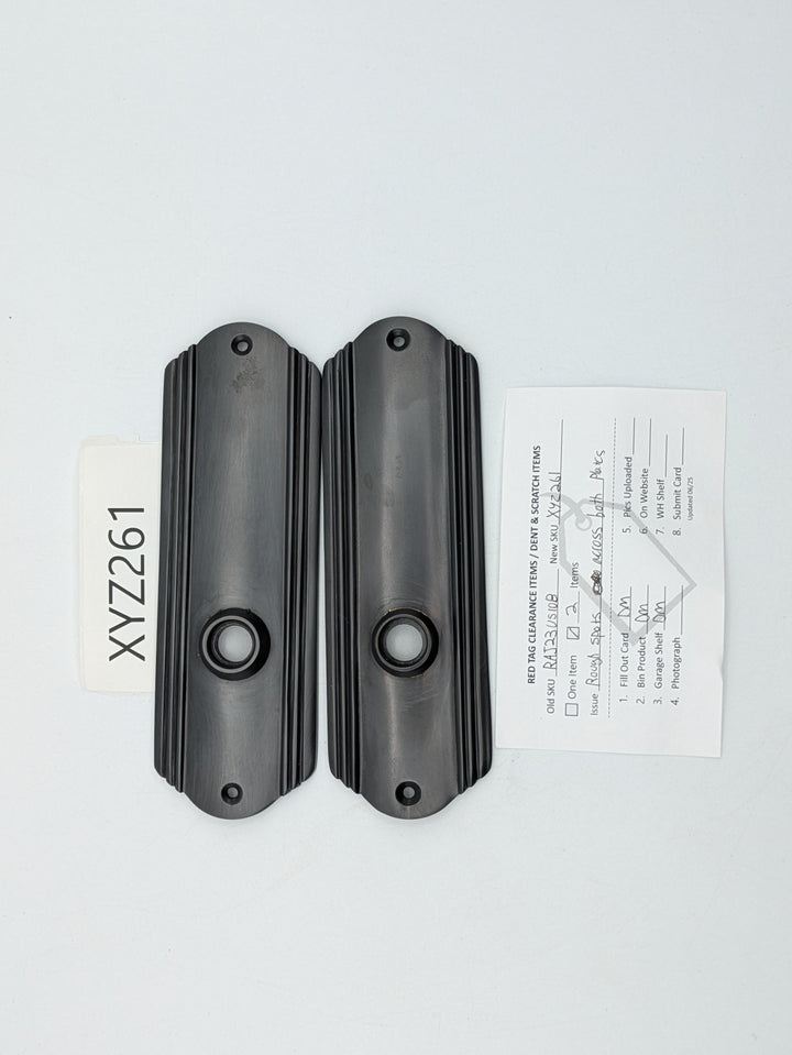 Art Deco Long Solid Brass Passage Door Backplate (Black Bronze Finish)