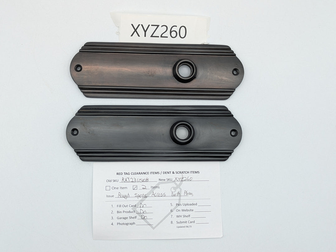 Art Deco Long Solid Brass Passage Door Backplate (Black Bronze Finish)