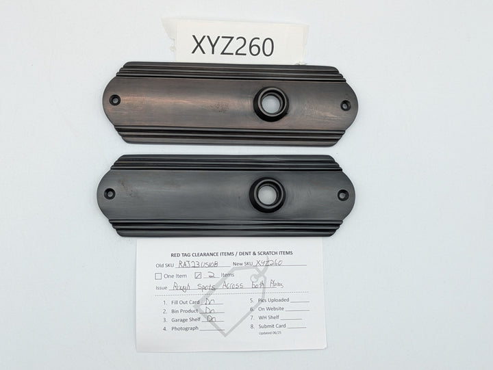 Art Deco Long Solid Brass Passage Door Backplate (Black Bronze Finish)