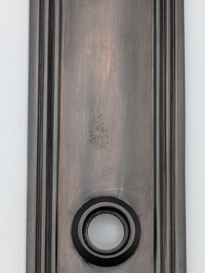 Art Deco Long Solid Brass Passage Door Backplate (Black Bronze Finish)