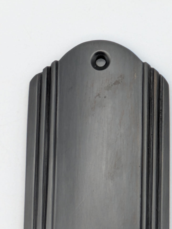 Art Deco Long Solid Brass Passage Door Backplate (Black Bronze Finish)