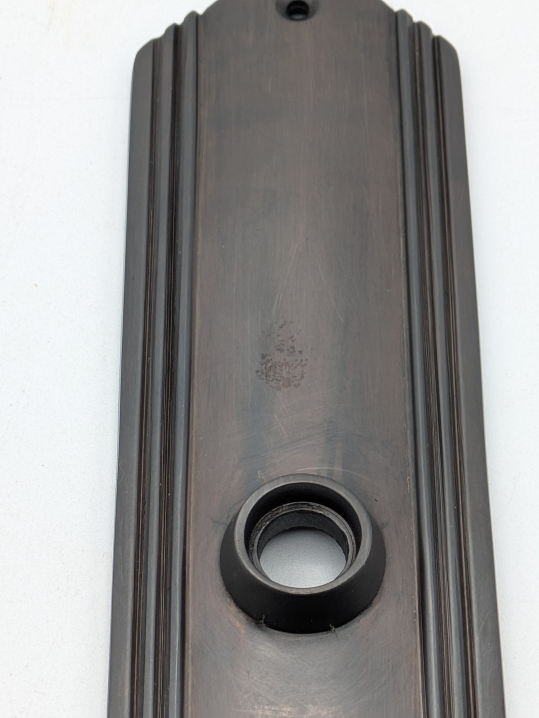 Art Deco Long Solid Brass Passage Door Backplate (Black Bronze Finish)