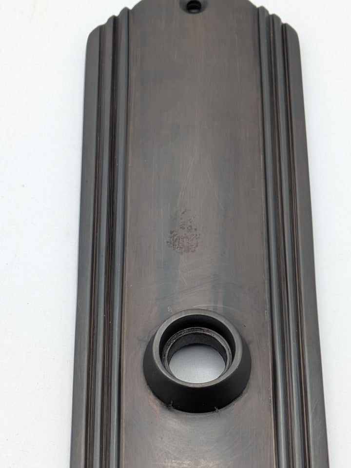 Art Deco Long Solid Brass Passage Door Backplate (Black Bronze Finish)