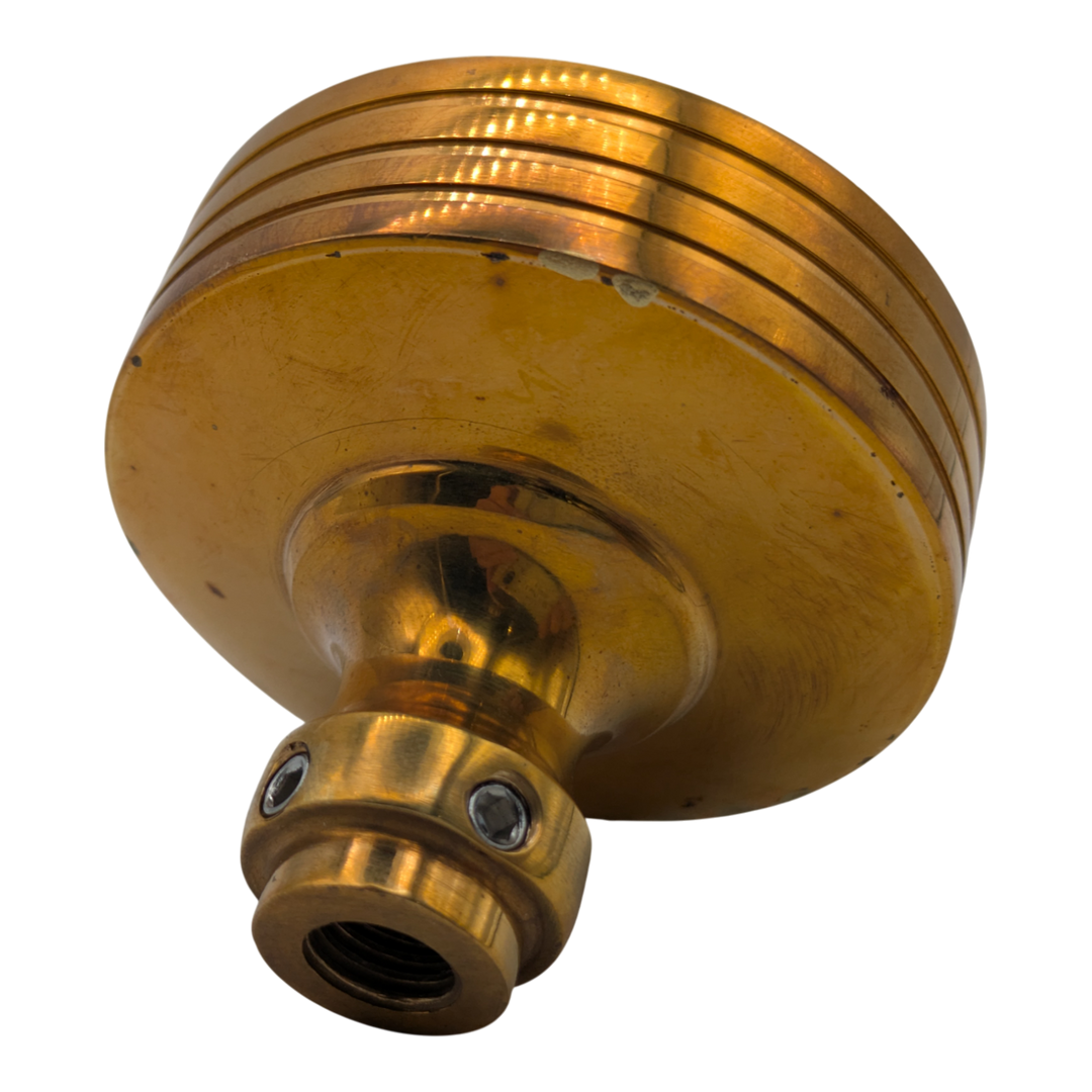 Open Box Item Rice Pattern Solid Brass Spare Door Knob (Polished Brass Finish)