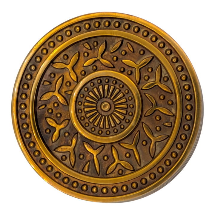 Open Box Item Rice Pattern Solid Brass Spare Door Knob (Polished Brass Finish)