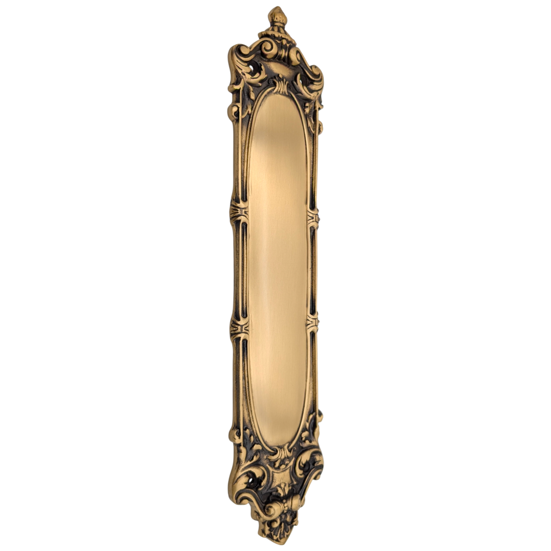 ##Antique Hardware## 14 1/2 Inch Solid Brass Victorian Push Plate