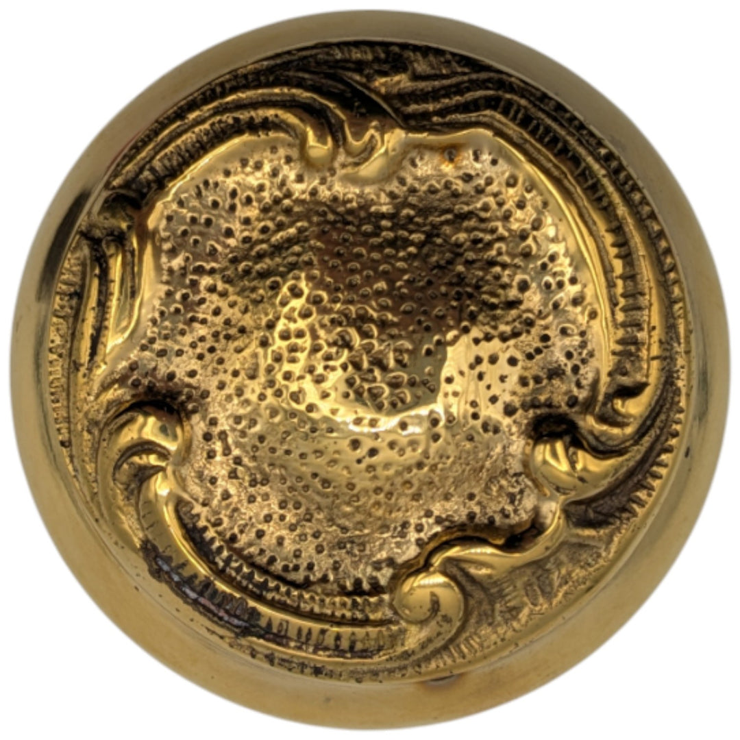 ##Antique Hardware## Solid Brass Lafayette Swirl Spare Door Knob Set (Polished Brass Finish)