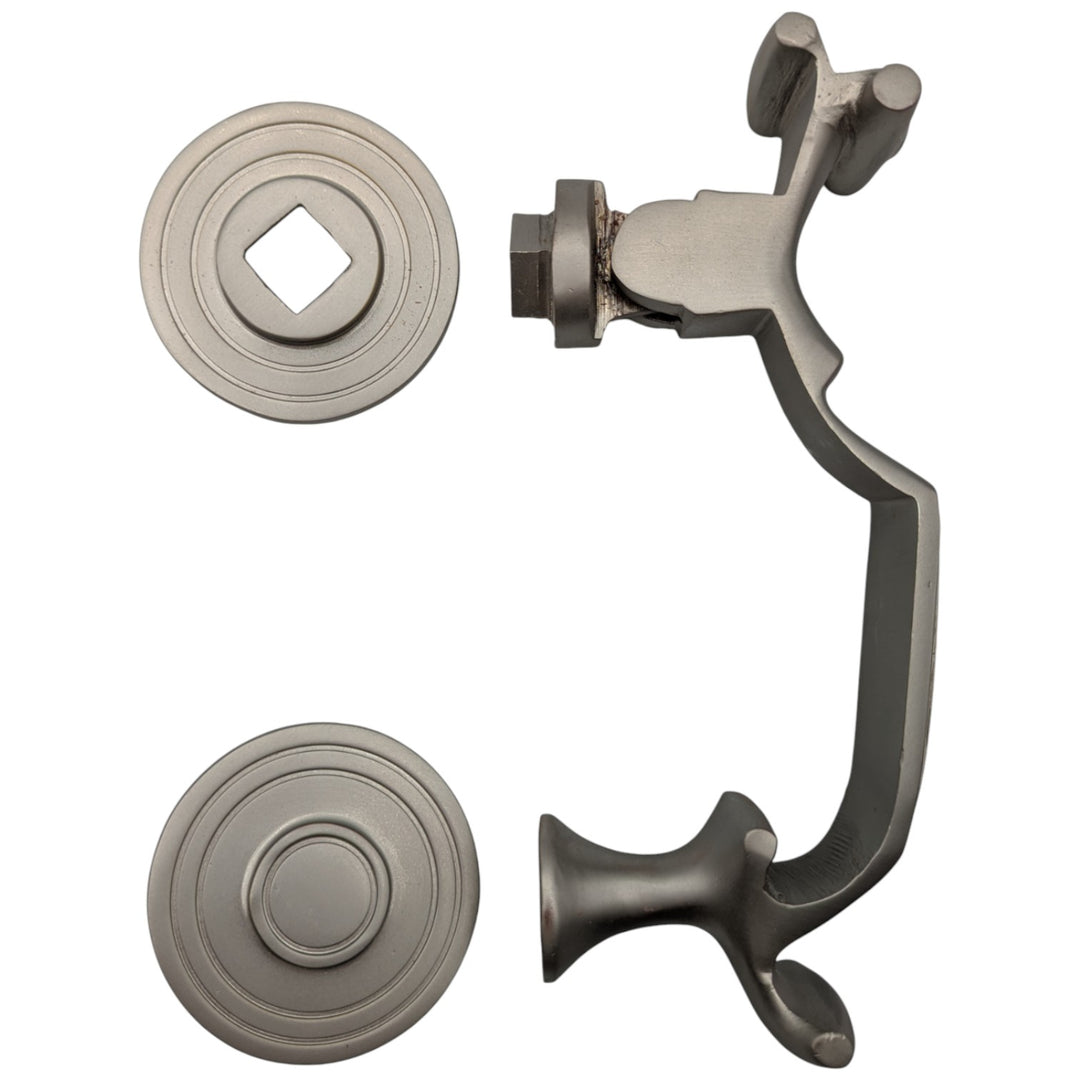 Traditional 6 1/2 Inch Brass Doctor's Door Knocker (Brushed Nickel Finish)